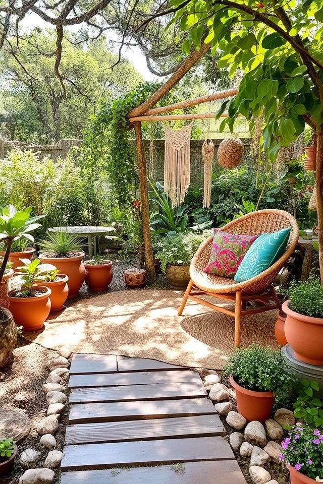 cozy boho garden materials