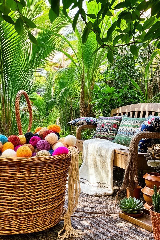 cozy boho garden textures