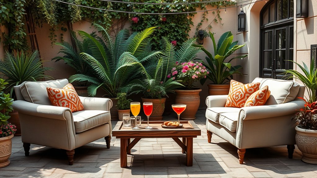 cozy courtyard seating area