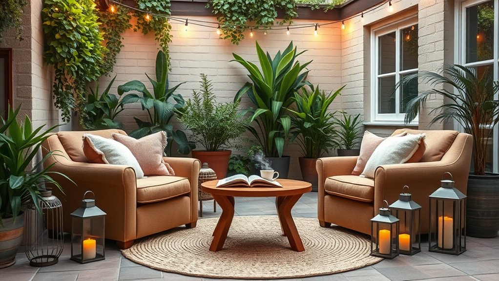 cozy courtyard seating area