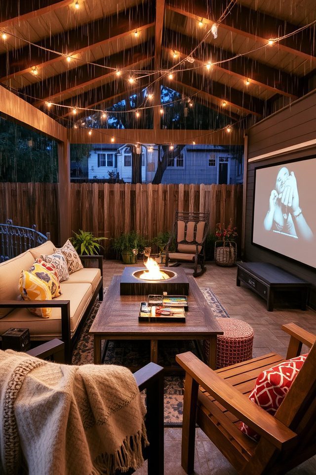 cozy covered seating area