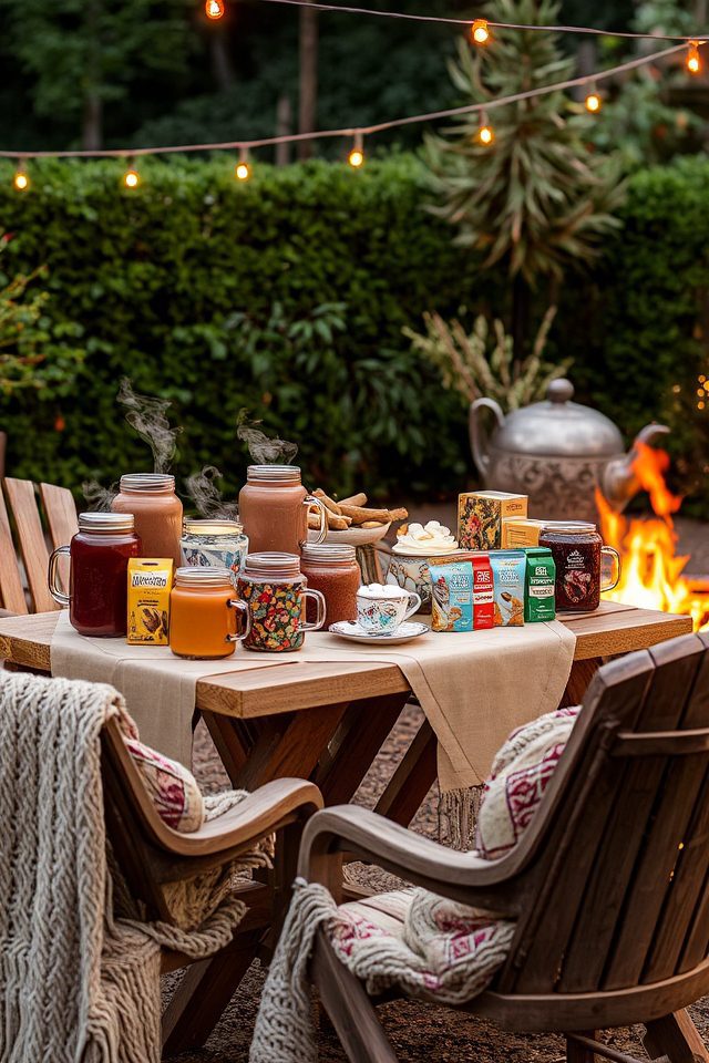 cozy drinks station setup