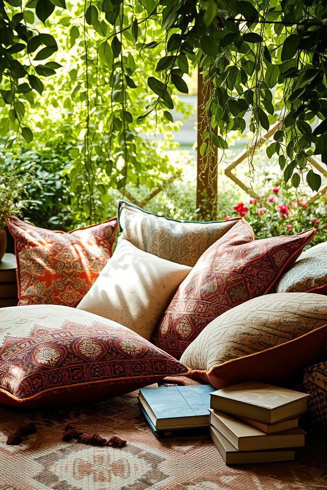 cozy eclectic reading nook