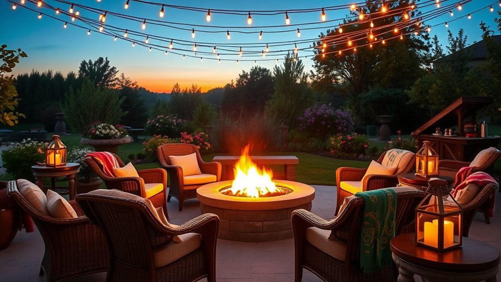 cozy fire pit gathering