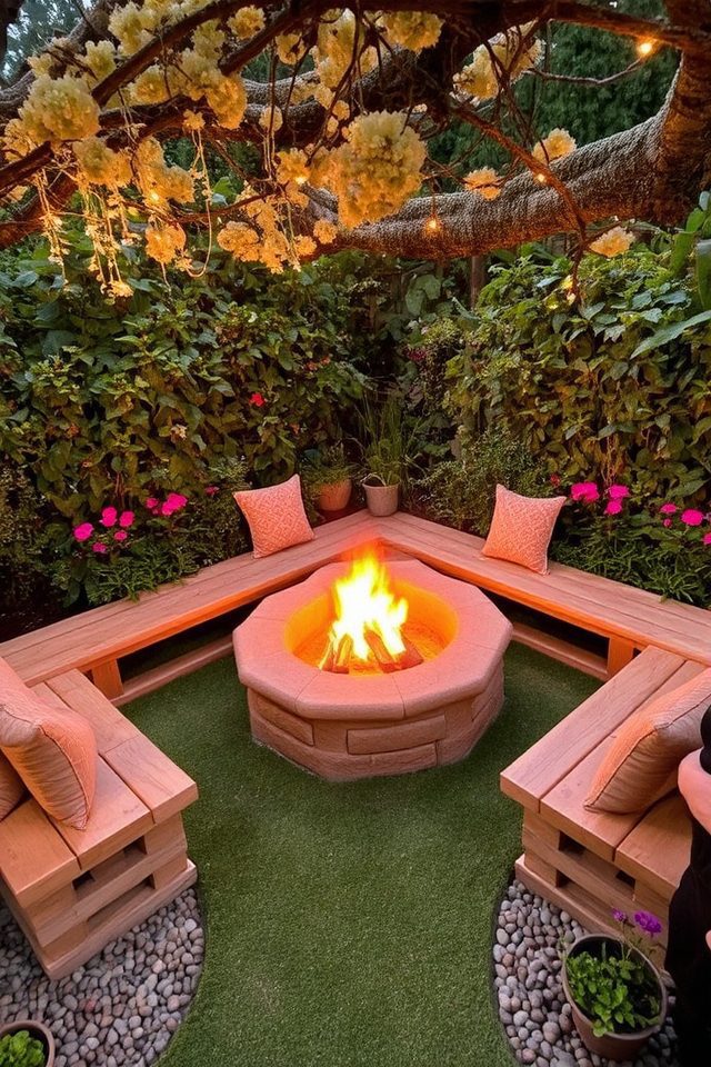 cozy fire pit retreat