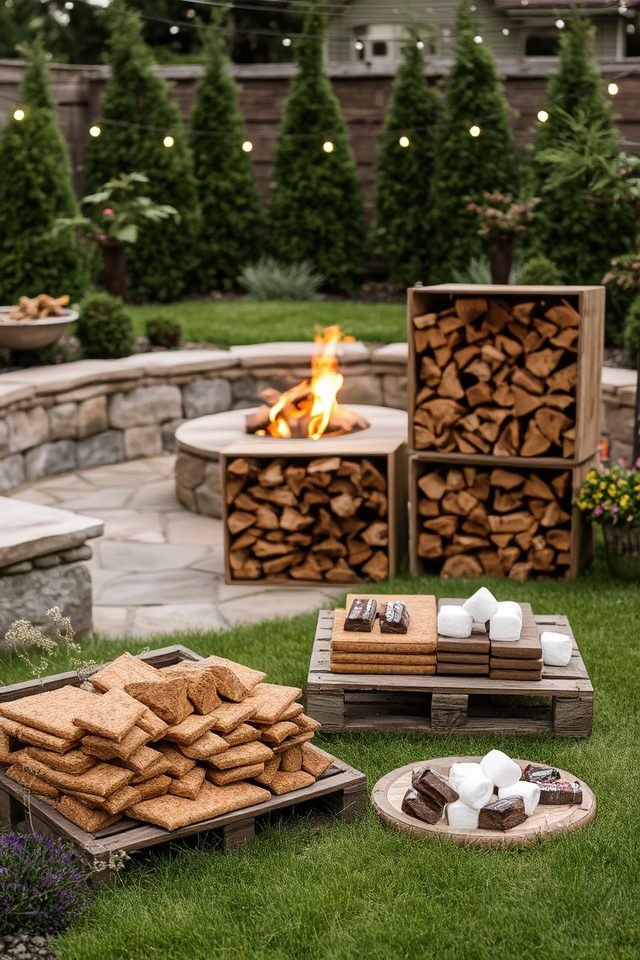 cozy firewood stacking stations