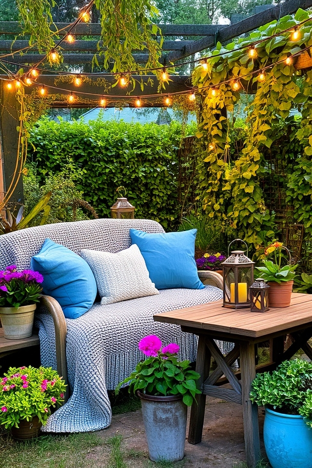cozy garden seating area