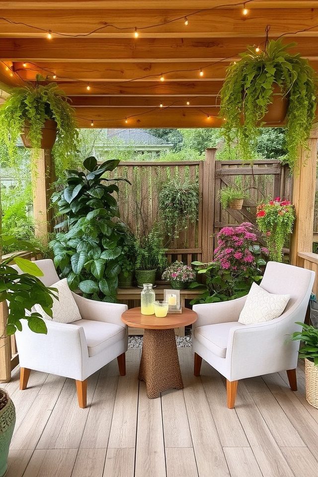 cozy green seating area