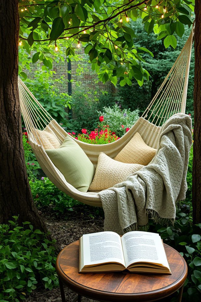 cozy hammock reading nook