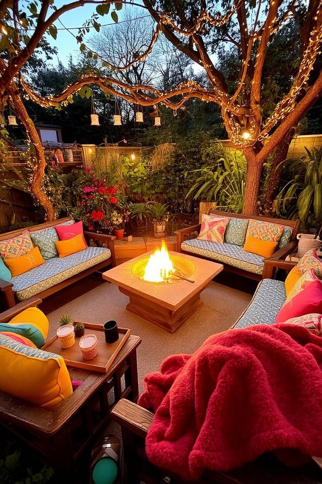 cozy outdoor fire pit