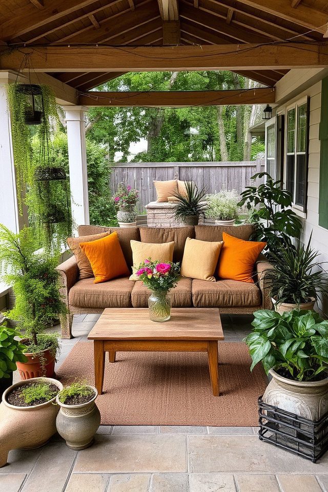 cozy patio seating area
