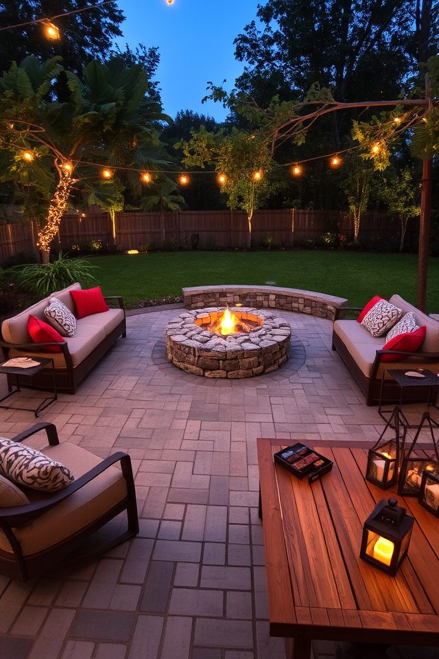 cozy paver patio gatherings