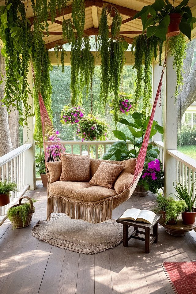 cozy plants reading nook