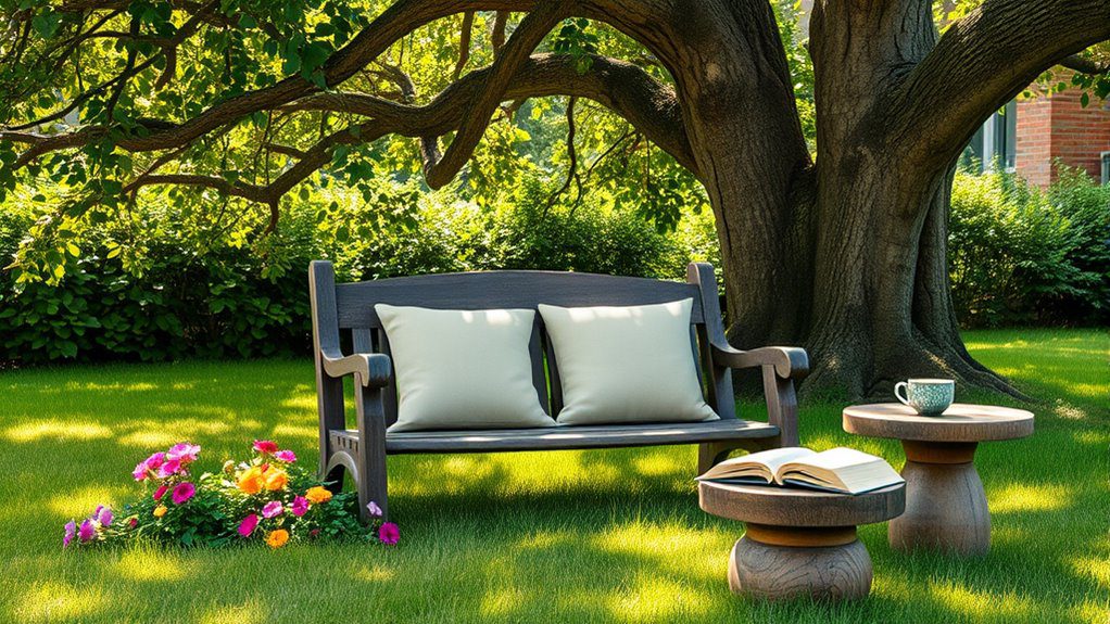 cozy shaded seating area