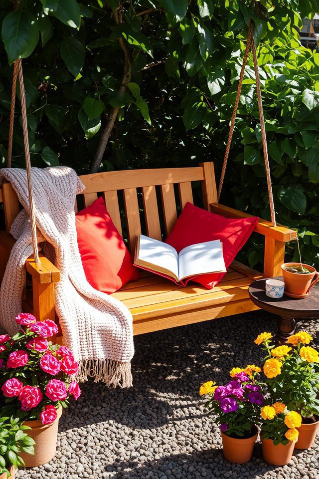 cozy swing for reading
