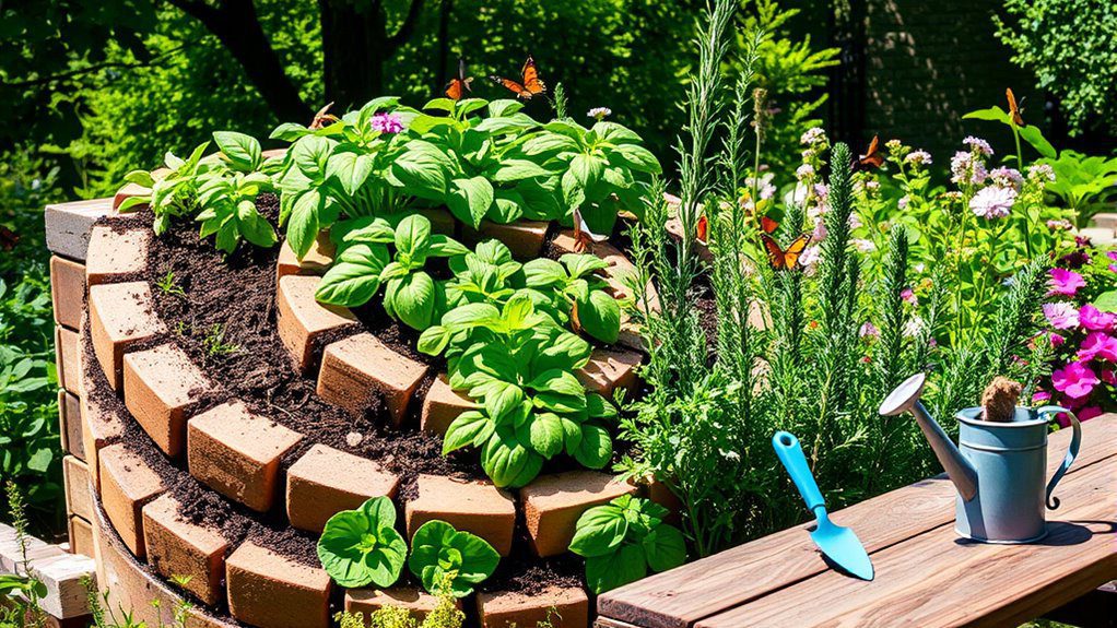 create a spiral herb garden