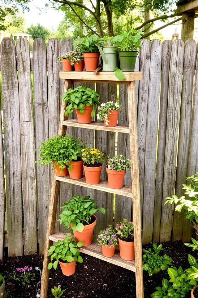 creative ladder potting station