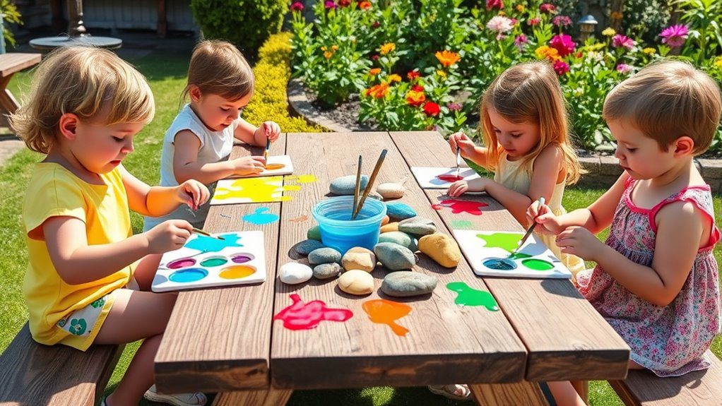 creative painted rock gardening