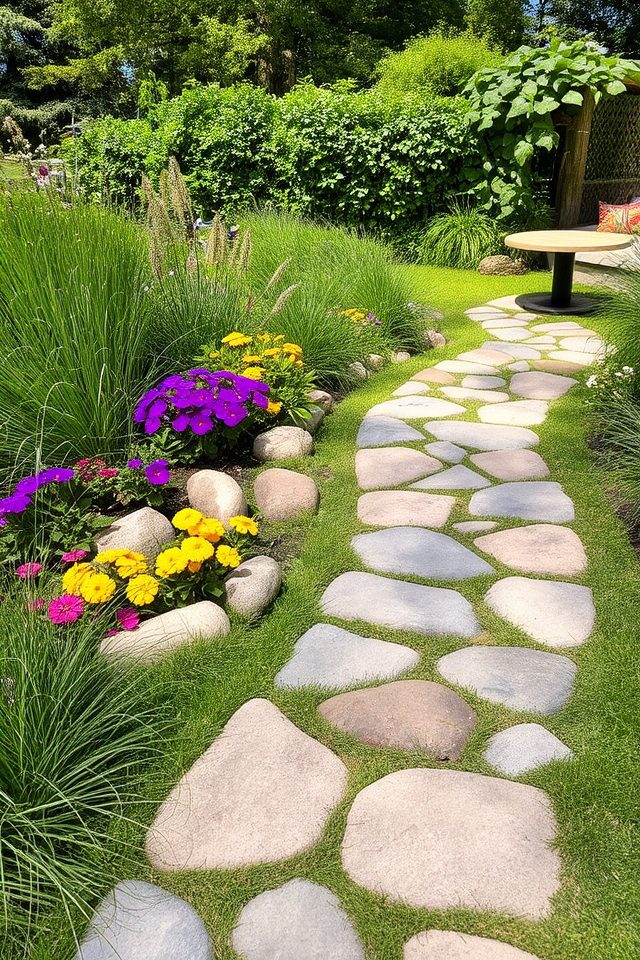 creative rock garden pathway