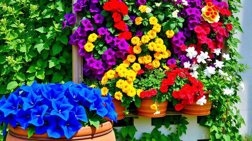 creative vertical flower displays