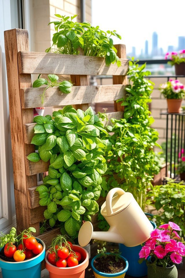 creative vertical pallet gardening