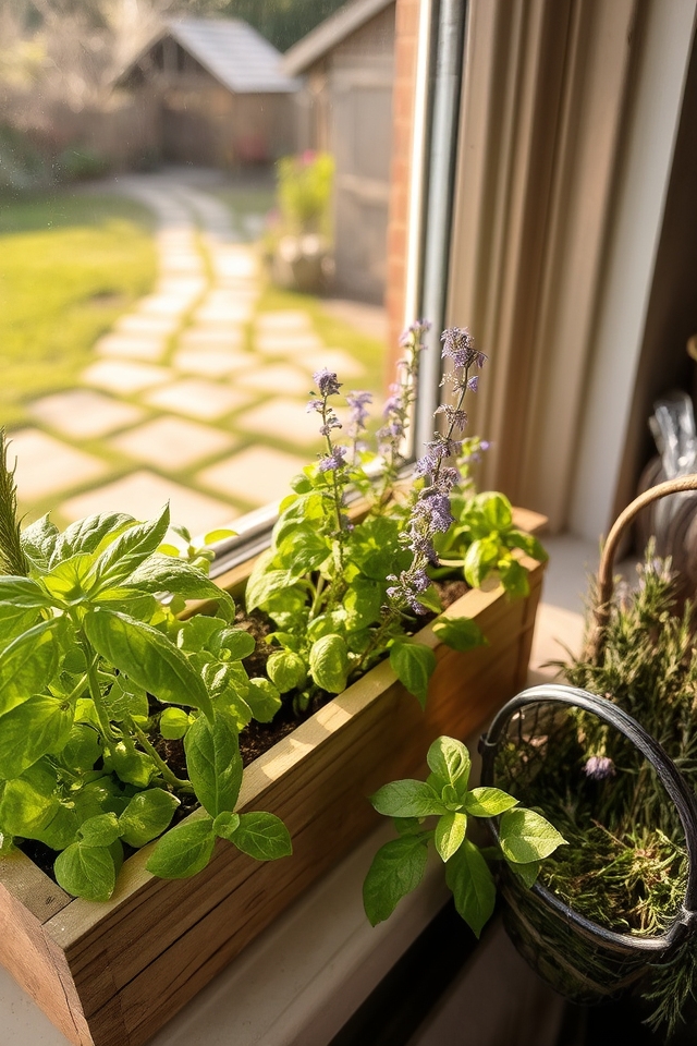 culinary herb garden setup