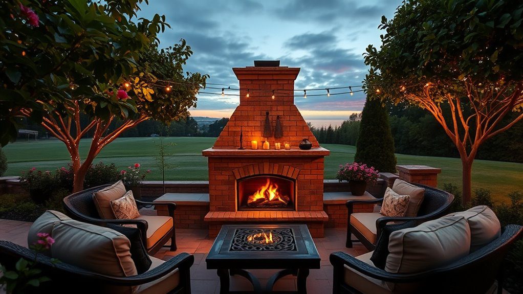 custom elegant outdoor fireplaces