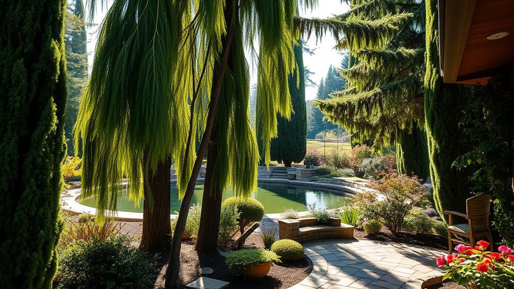 cypress trees for height