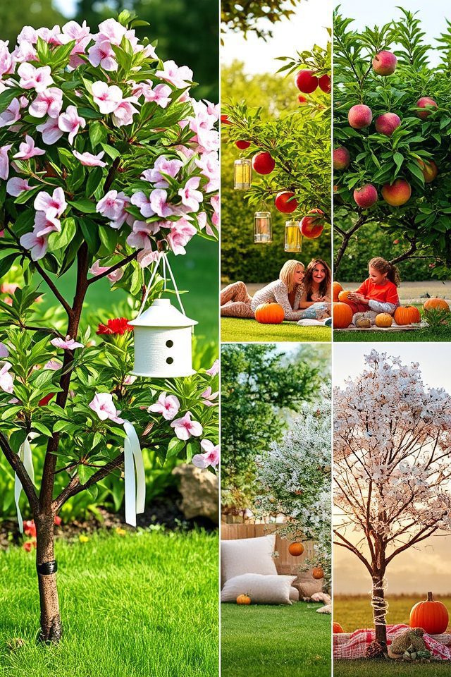 decorate dwarf peach trees