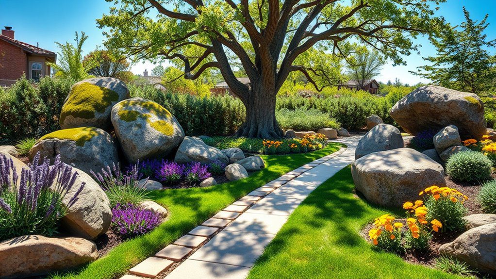 decorative boulders enhance landscapes