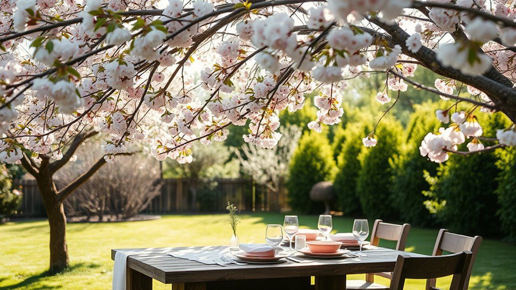 delicate pink blossoms spring