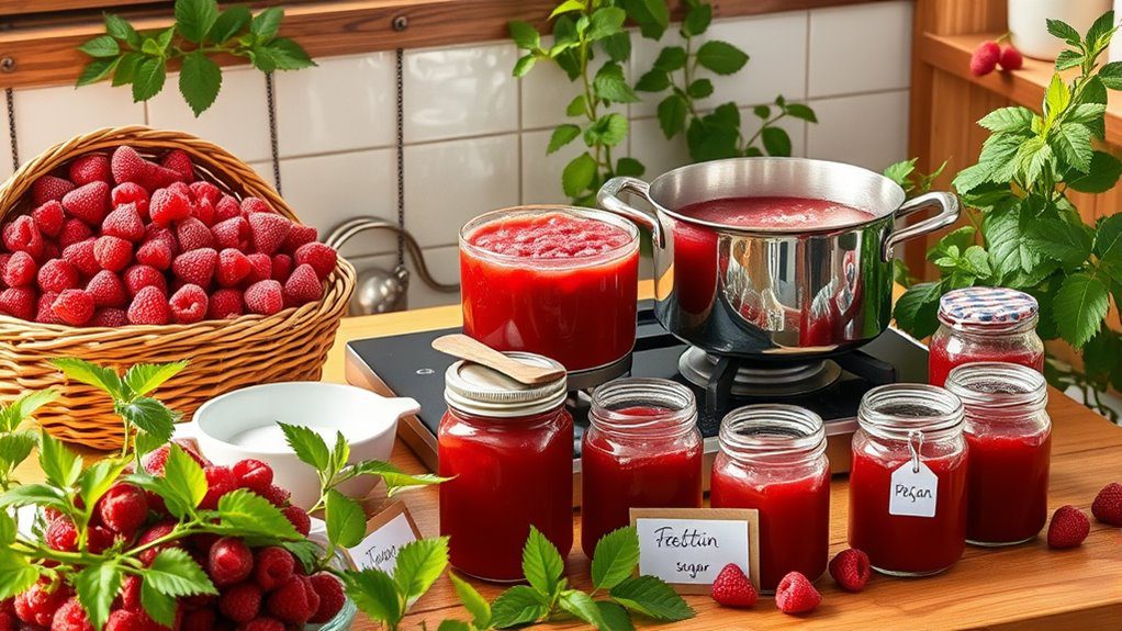diy raspberry jam creation