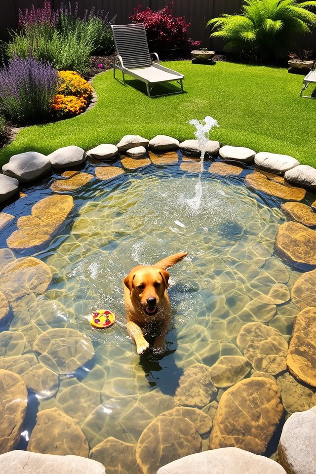 dog friendly backyard water feature