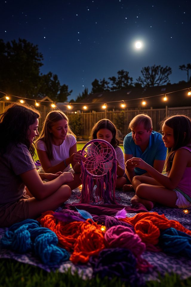 dreamcatcher crafting under stars