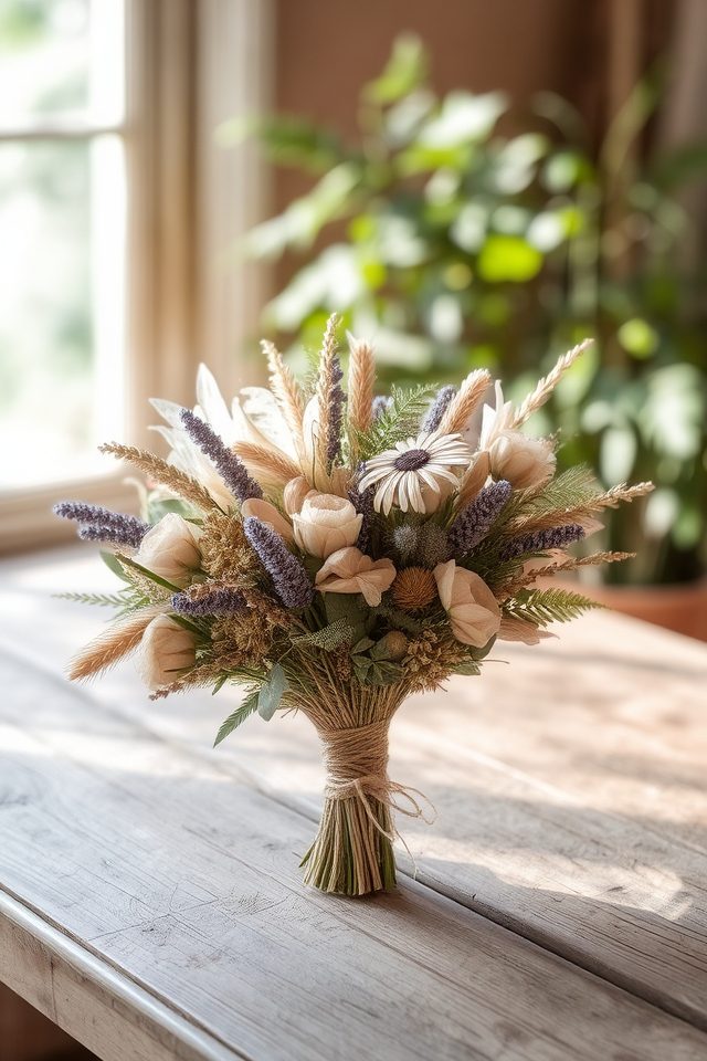dried flower wedding bouquets