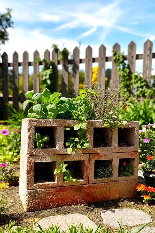 durable concrete block garden