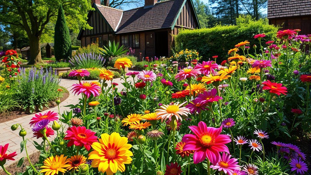 eclectic vibrant english garden
