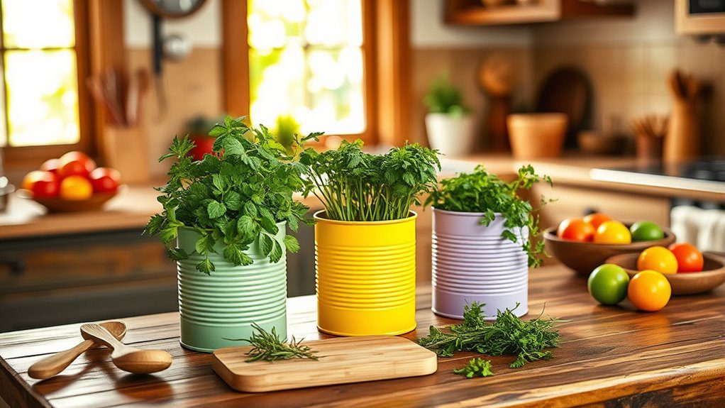 eco friendly herb can planters
