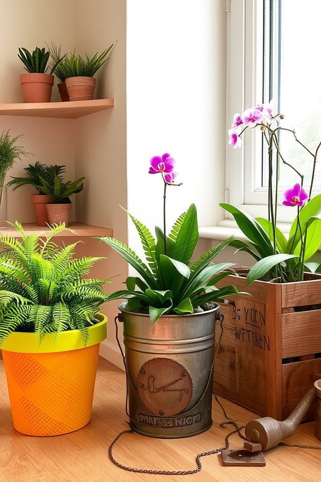 eco friendly repurposed plant containers