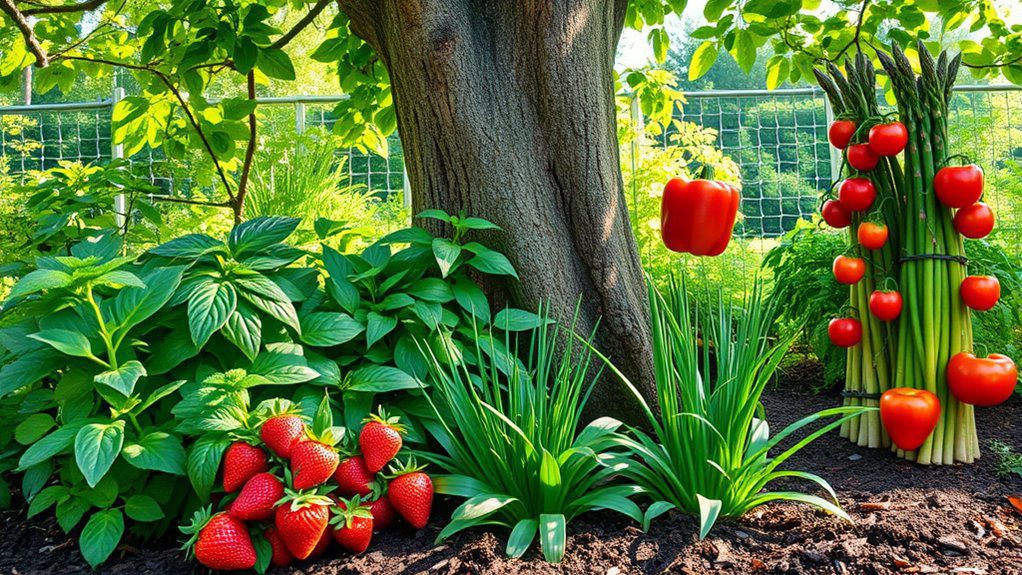 edible garden around tree