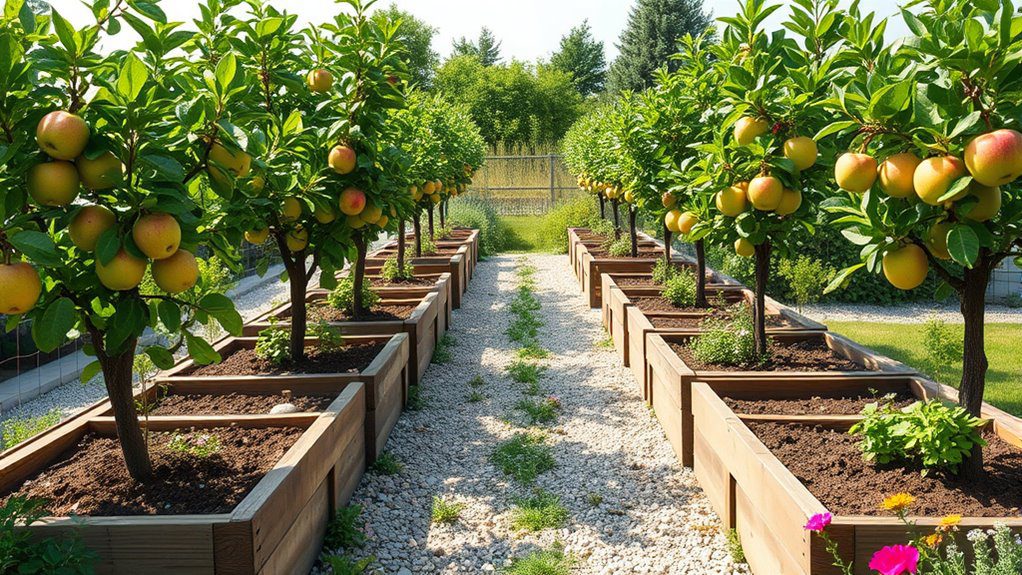 efficient raised bed orchard