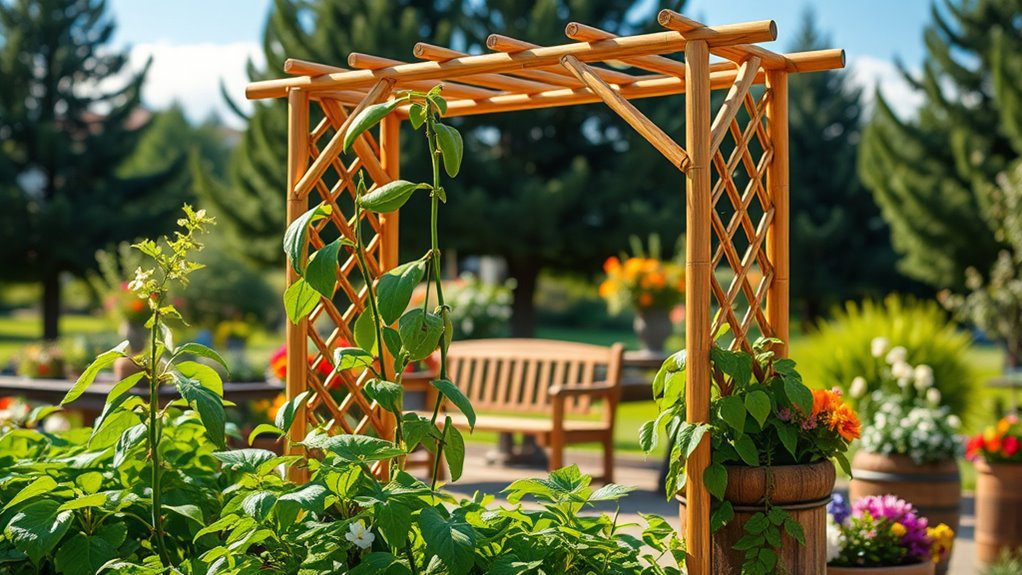 elegant bamboo garden support