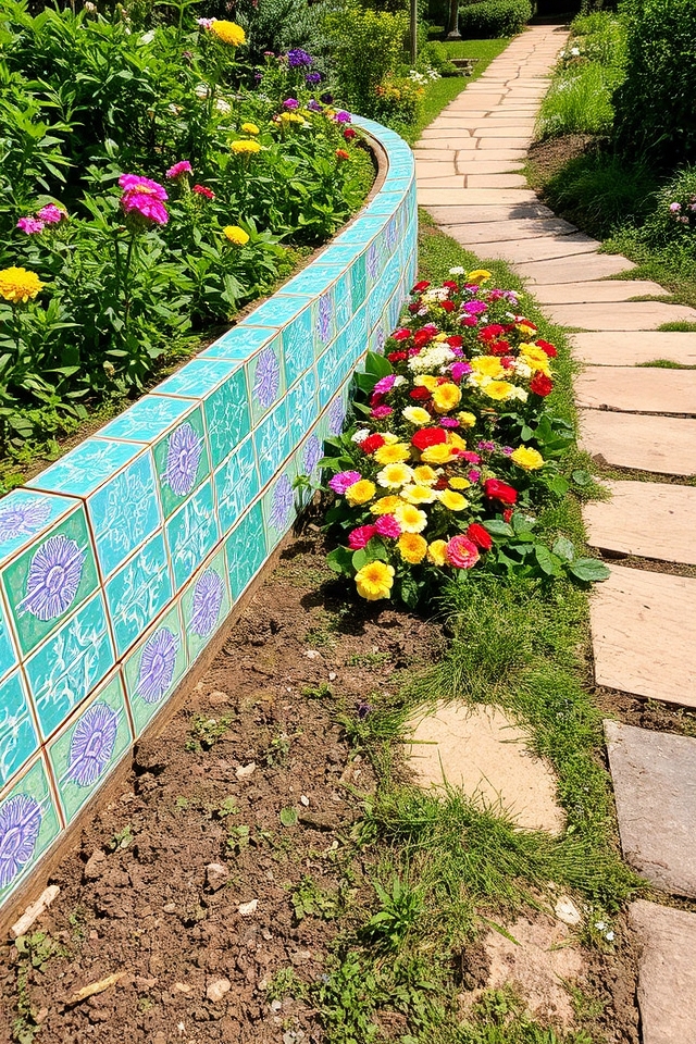 elegant garden tile borders