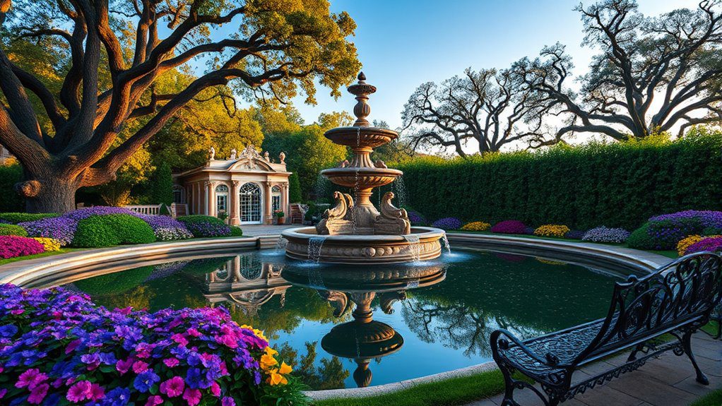 elegant garden water features