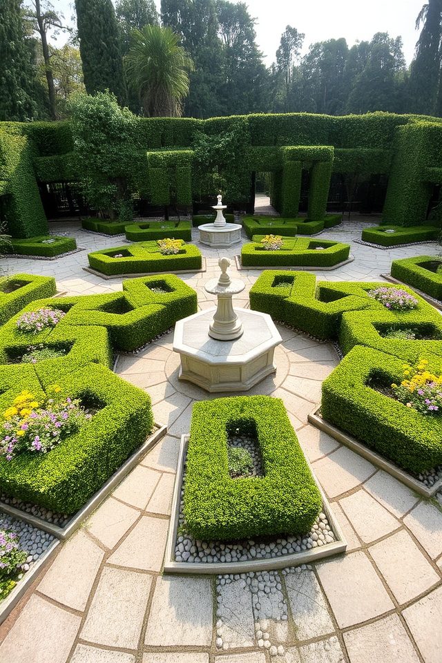 elegant geometric garden design