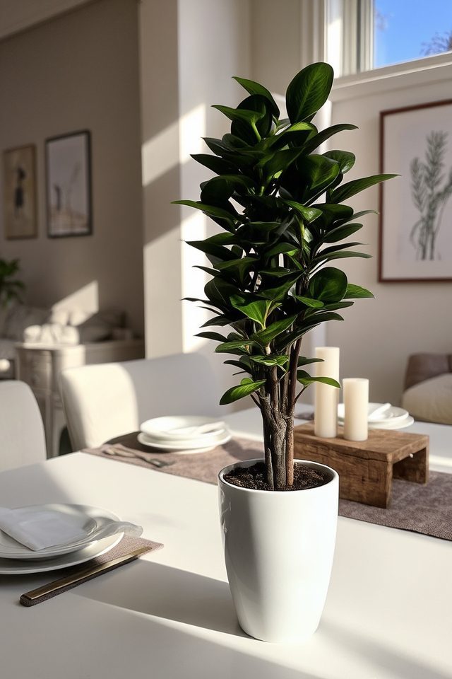 elegant low maintenance dining plant