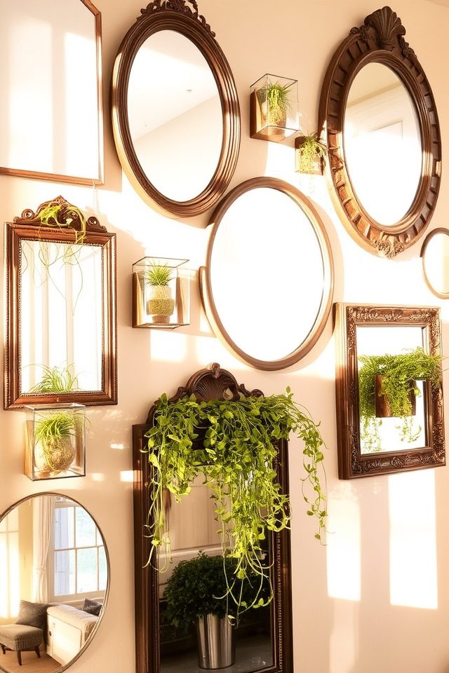 elegant mirrored air plants