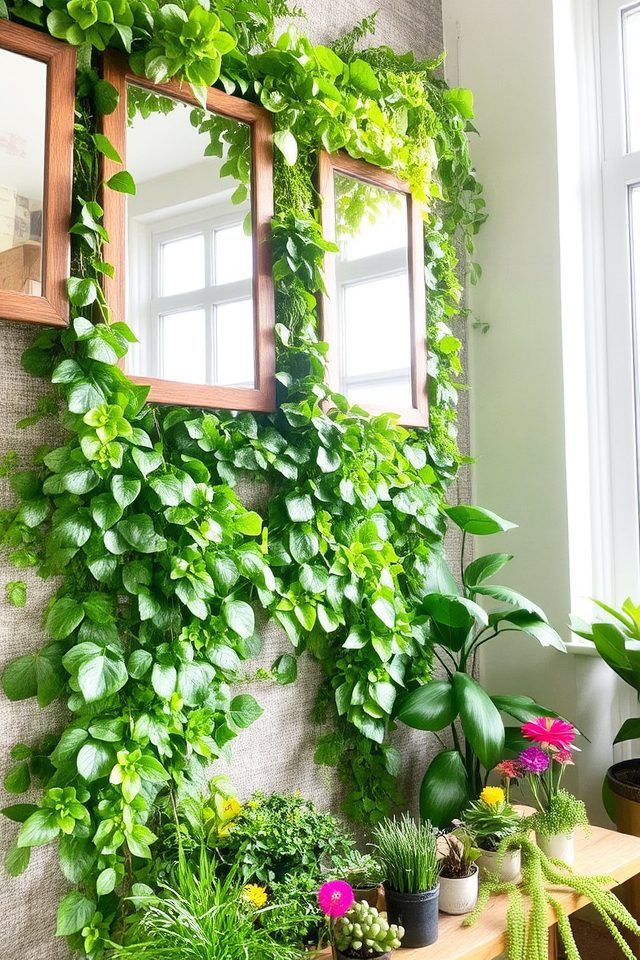 elegant mirrored vertical garden