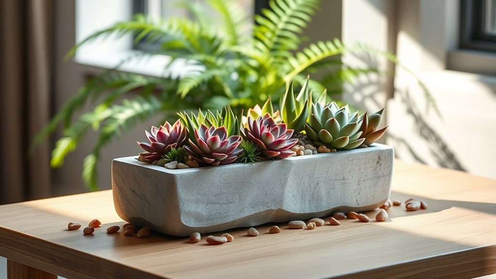elegant natural stone planter