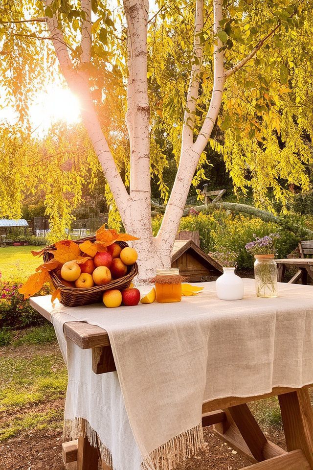 elegant white bark tree